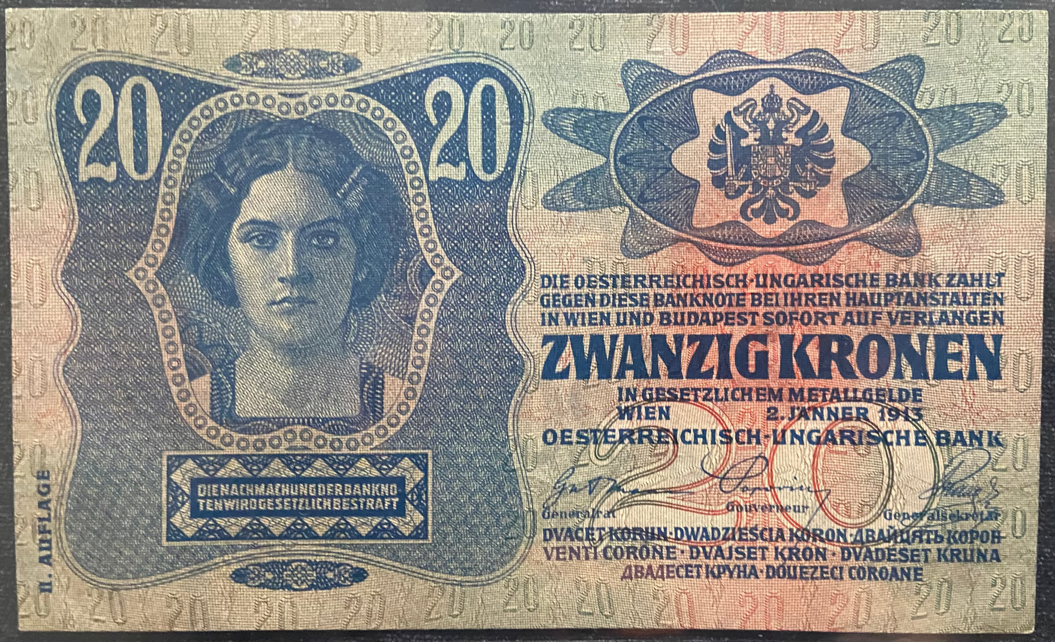 20 korona - 1913 - II. kiadás - Magyar pecsét
