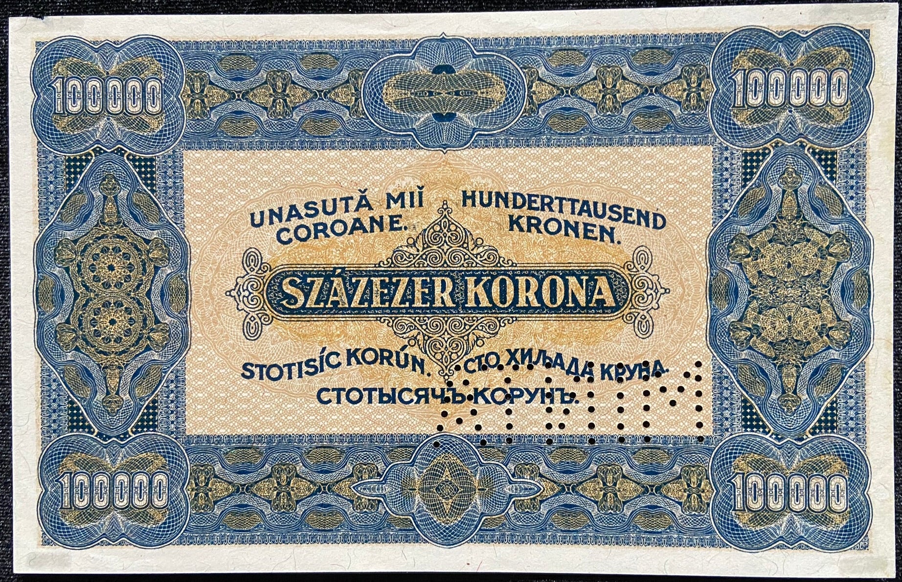 100.000 korona - 1923 - MINTA