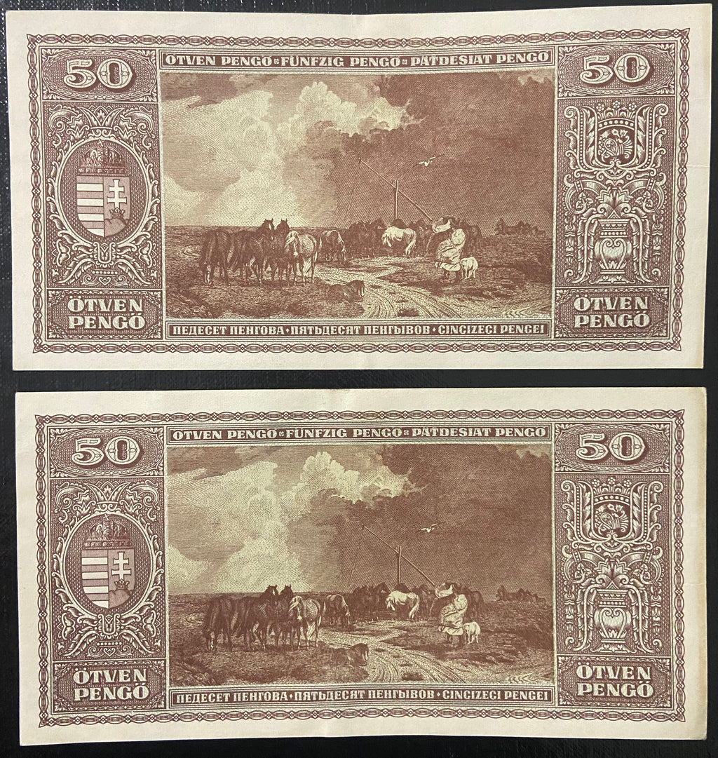 50 pengő - 1945 - sorszámkövető
