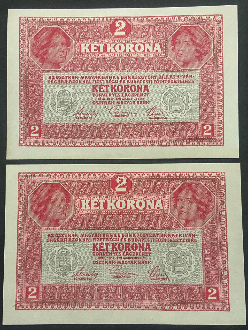 2 korona - 1917 - sorszámkövető