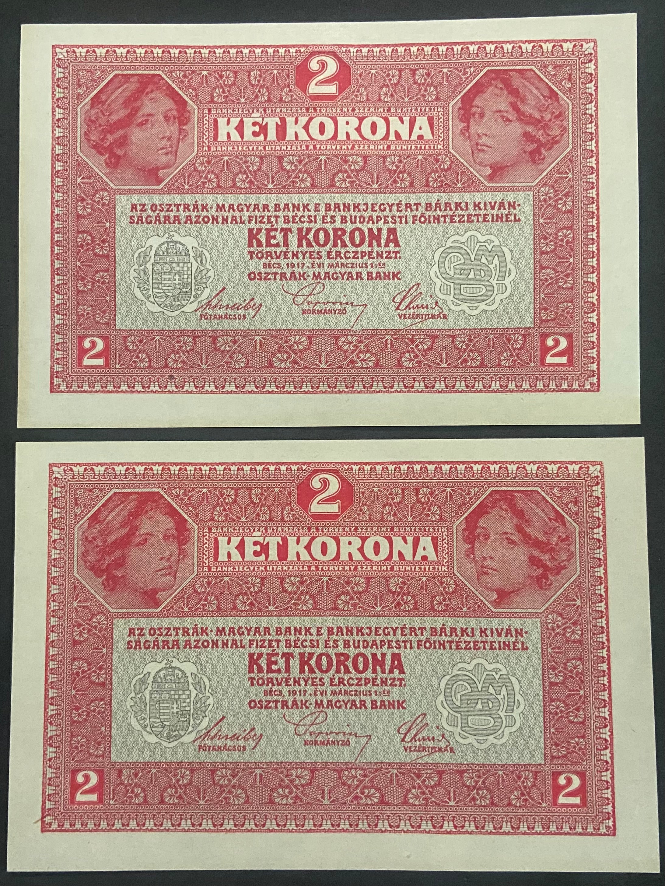 2 korona - 1917 - sorszámkövető