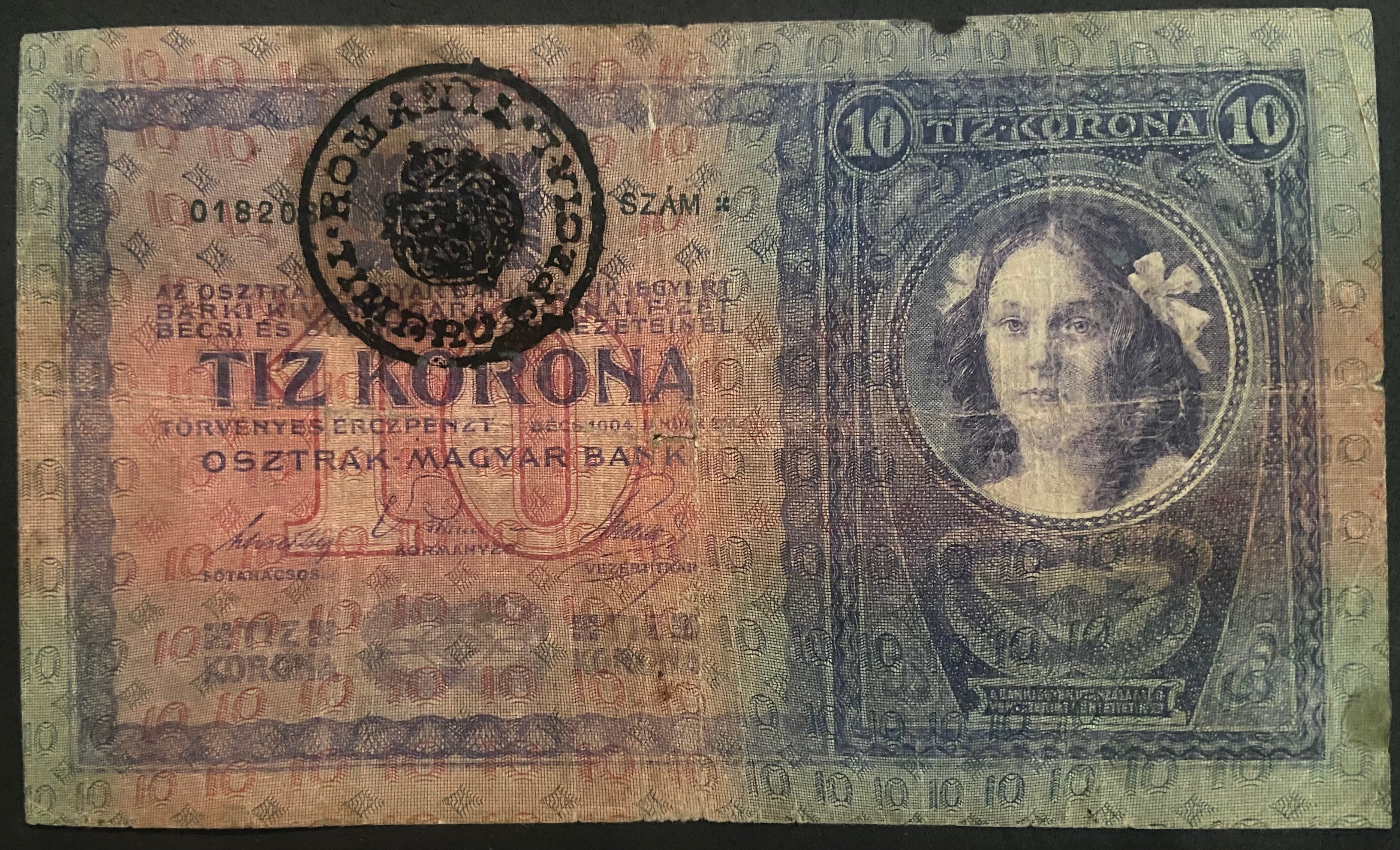 10 korona - 1904 - Román felülbélyegzés