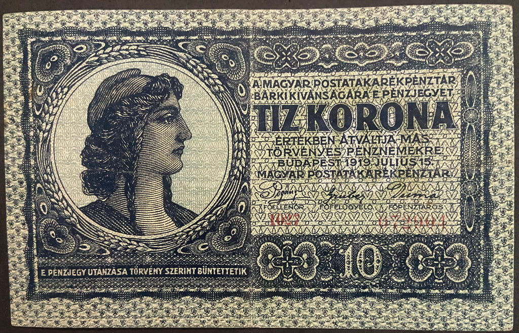 10 korona - 1919 - Frígiai sapkás