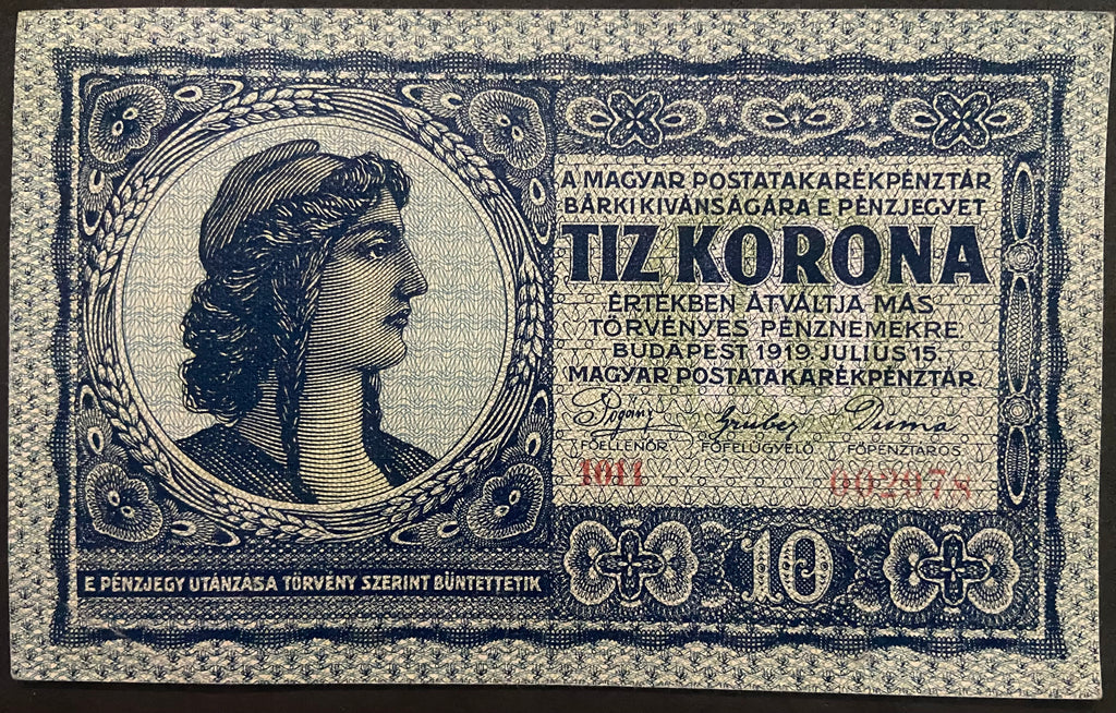 10 korona - 1919 - Frígiai sapkás