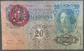 20 korona - 1913 - II. kiadás - Magyar felülbélyegzés