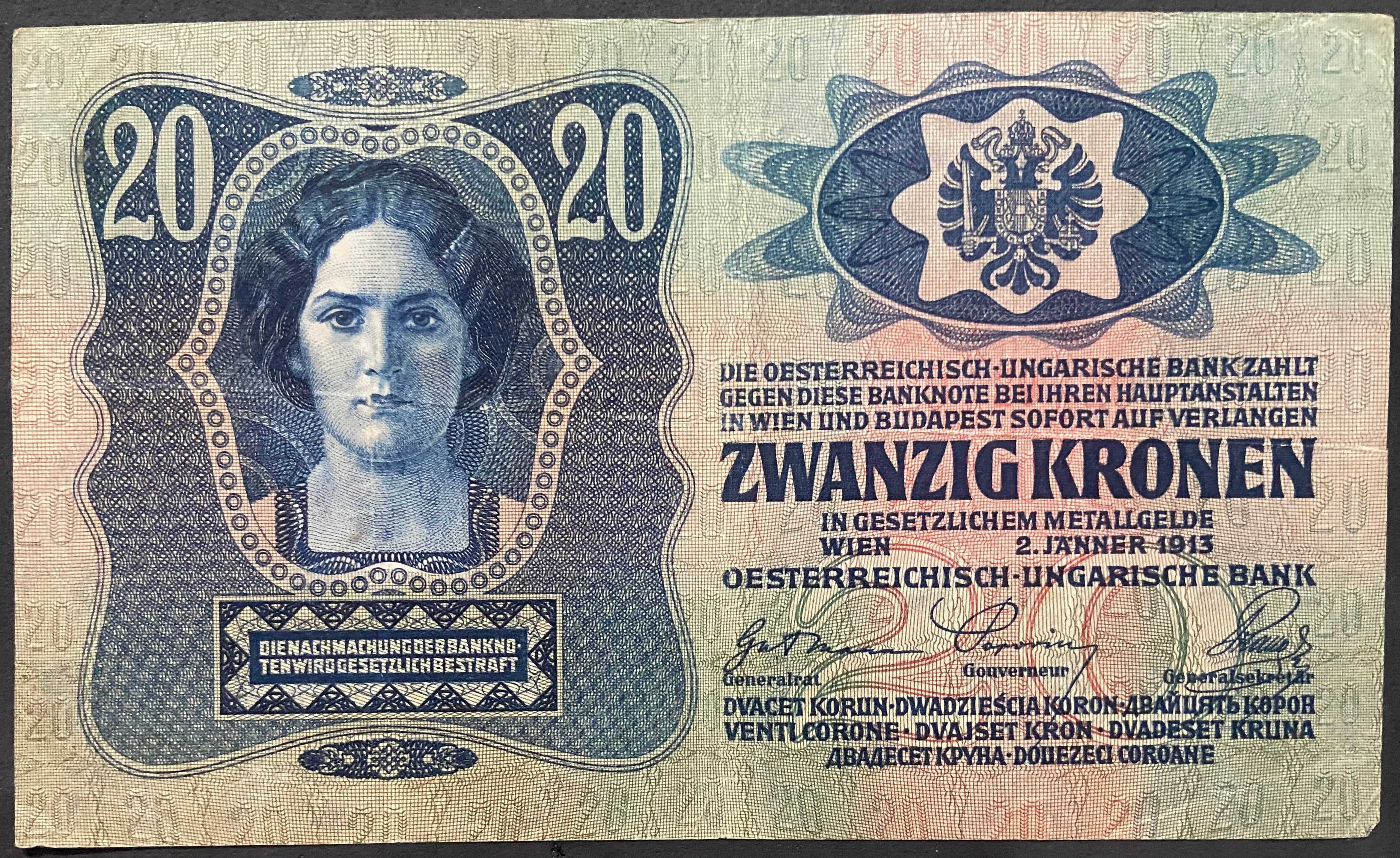 20 korona - 1913 - I. kiadás