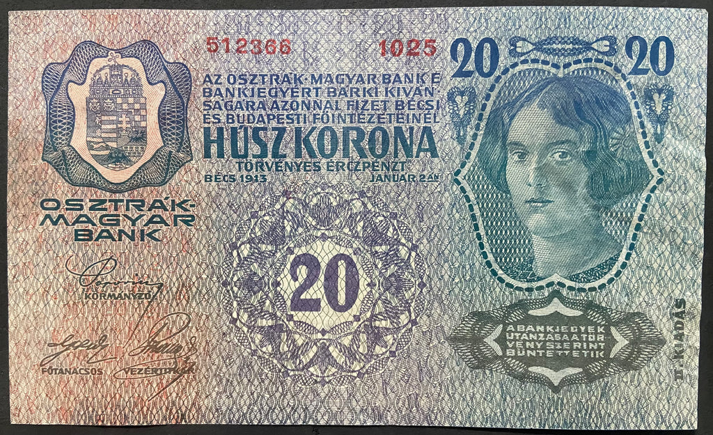 20 korona - 1913 - II. kiadás - DÖ