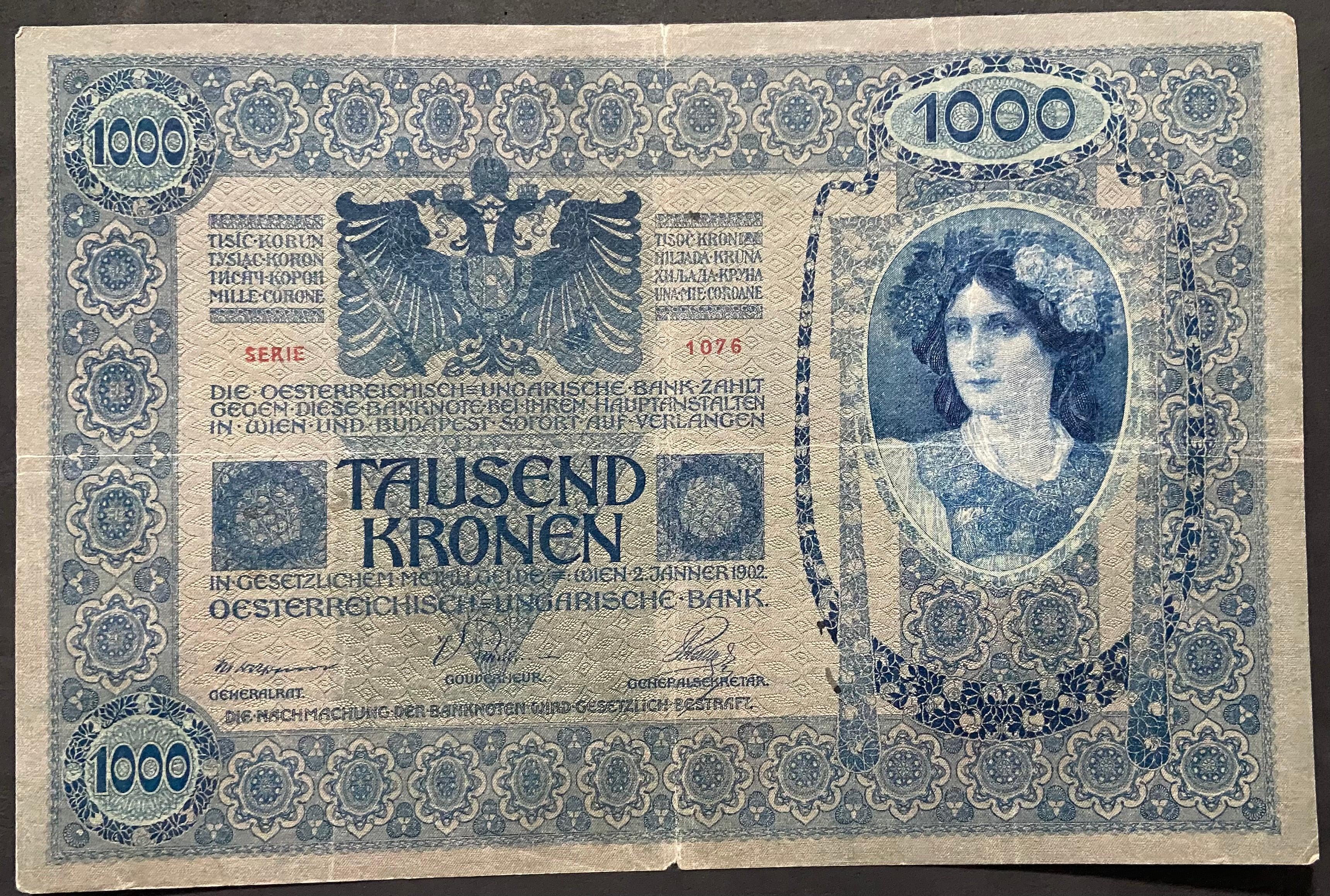 1000 korona - 1902 - Magyar nyelvű