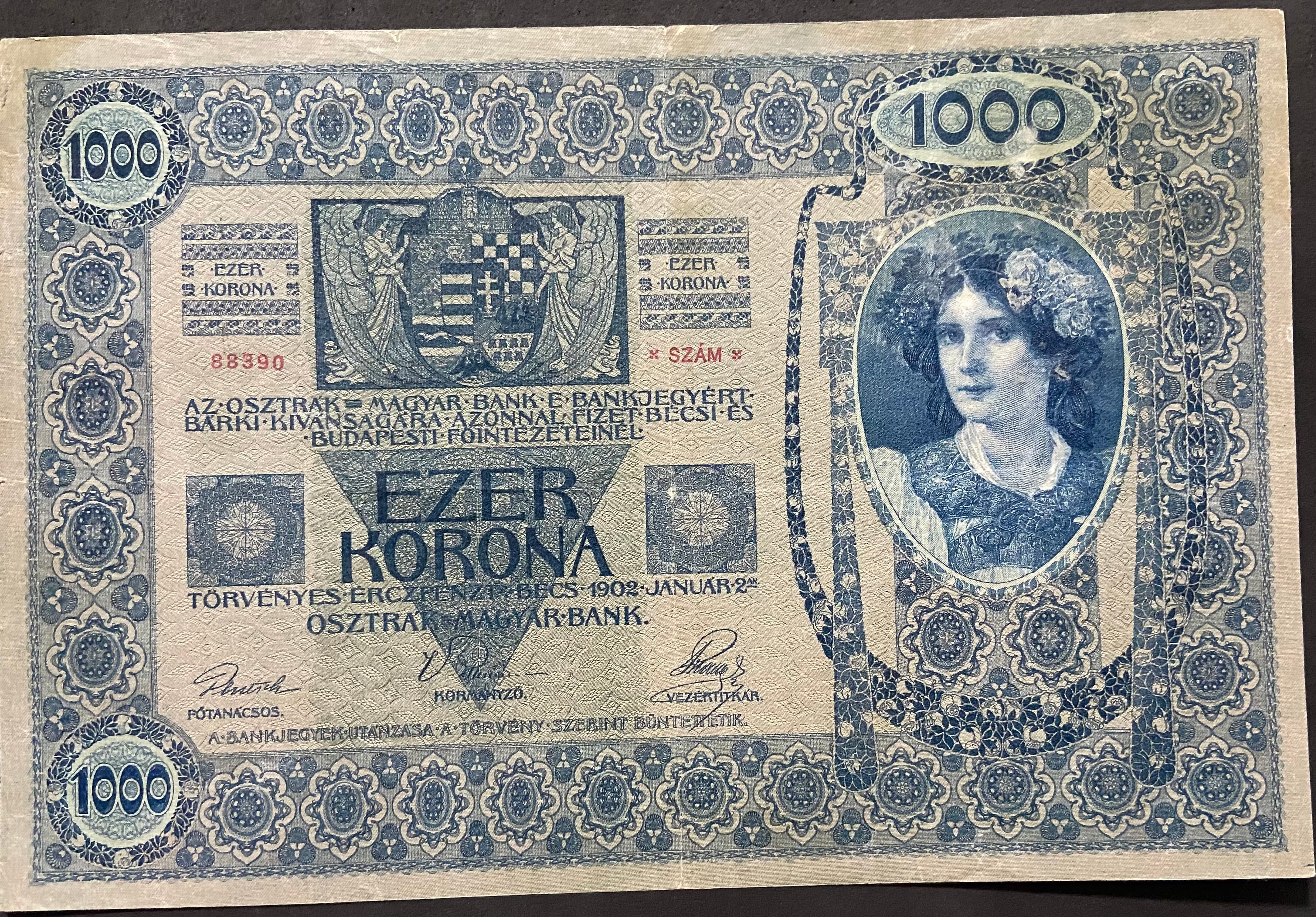 1000 korona - 1902 - Magyar nyelvű