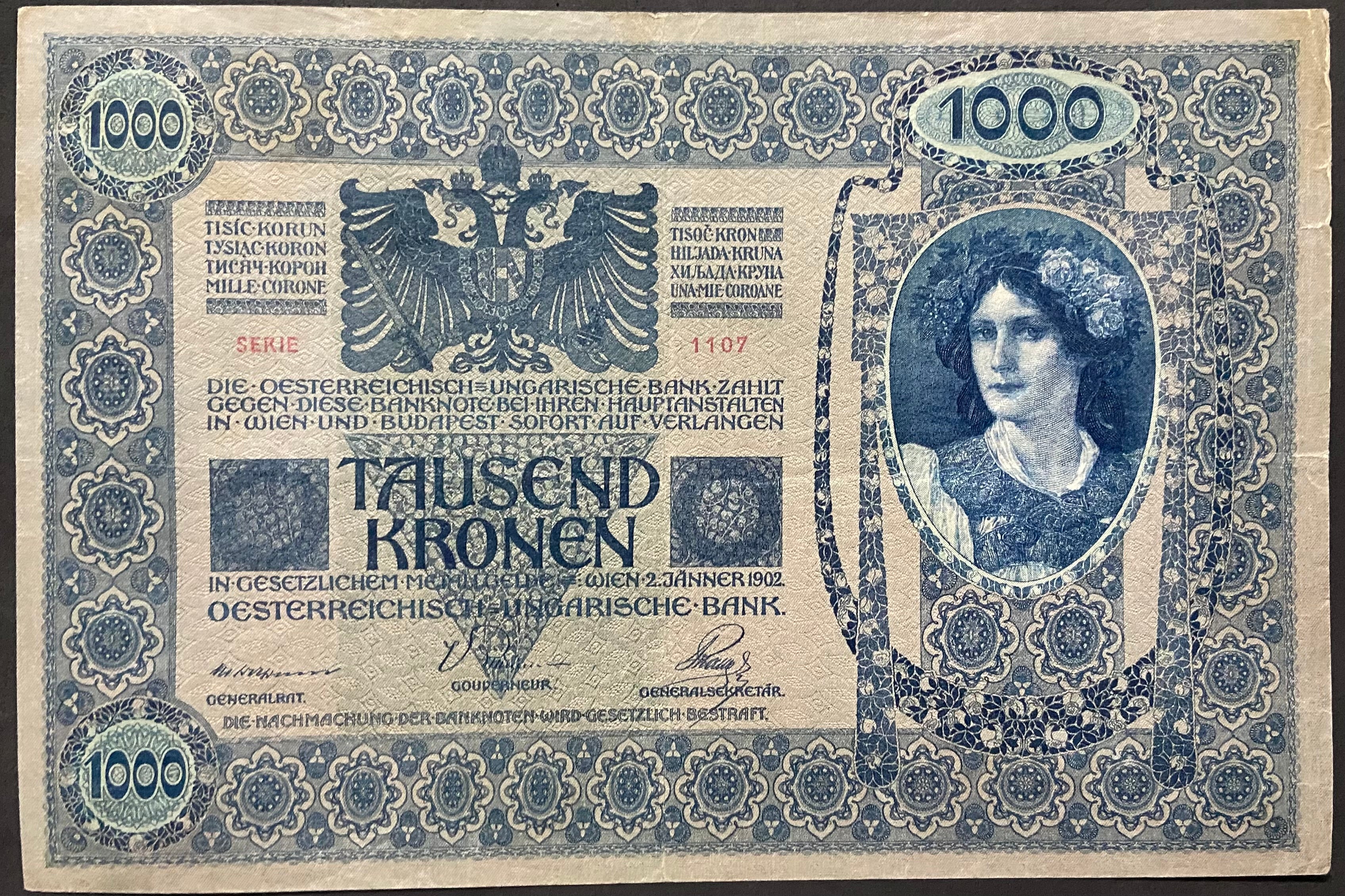 1000 korona - 1902 - Magyar nyelvű