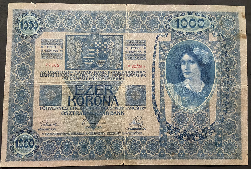 1000 korona - 1902 bankjegy - Magyar nyelvű
