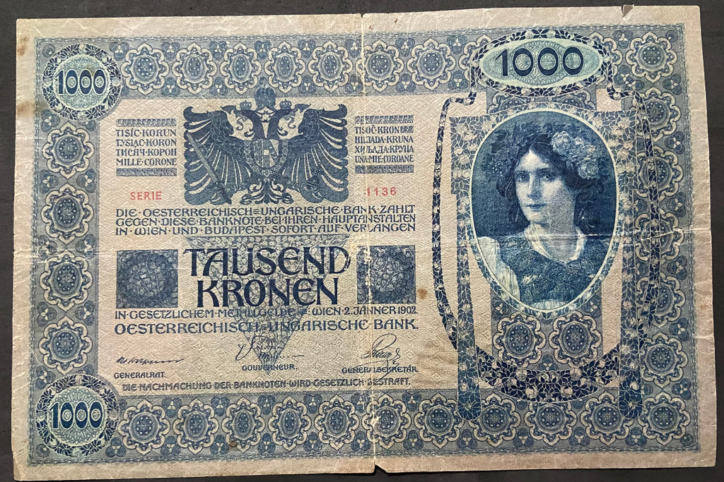 1000 korona - 1902 bankjegy - Magyar nyelvű