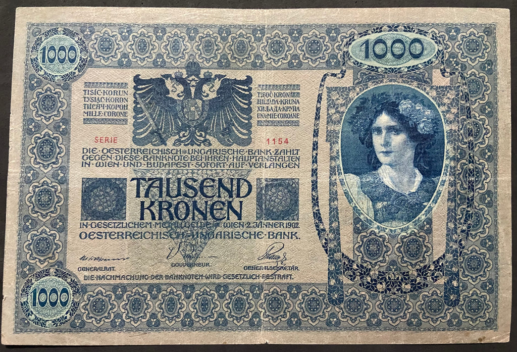 1000 korona - 1902 - Magyar felülbélyegzés