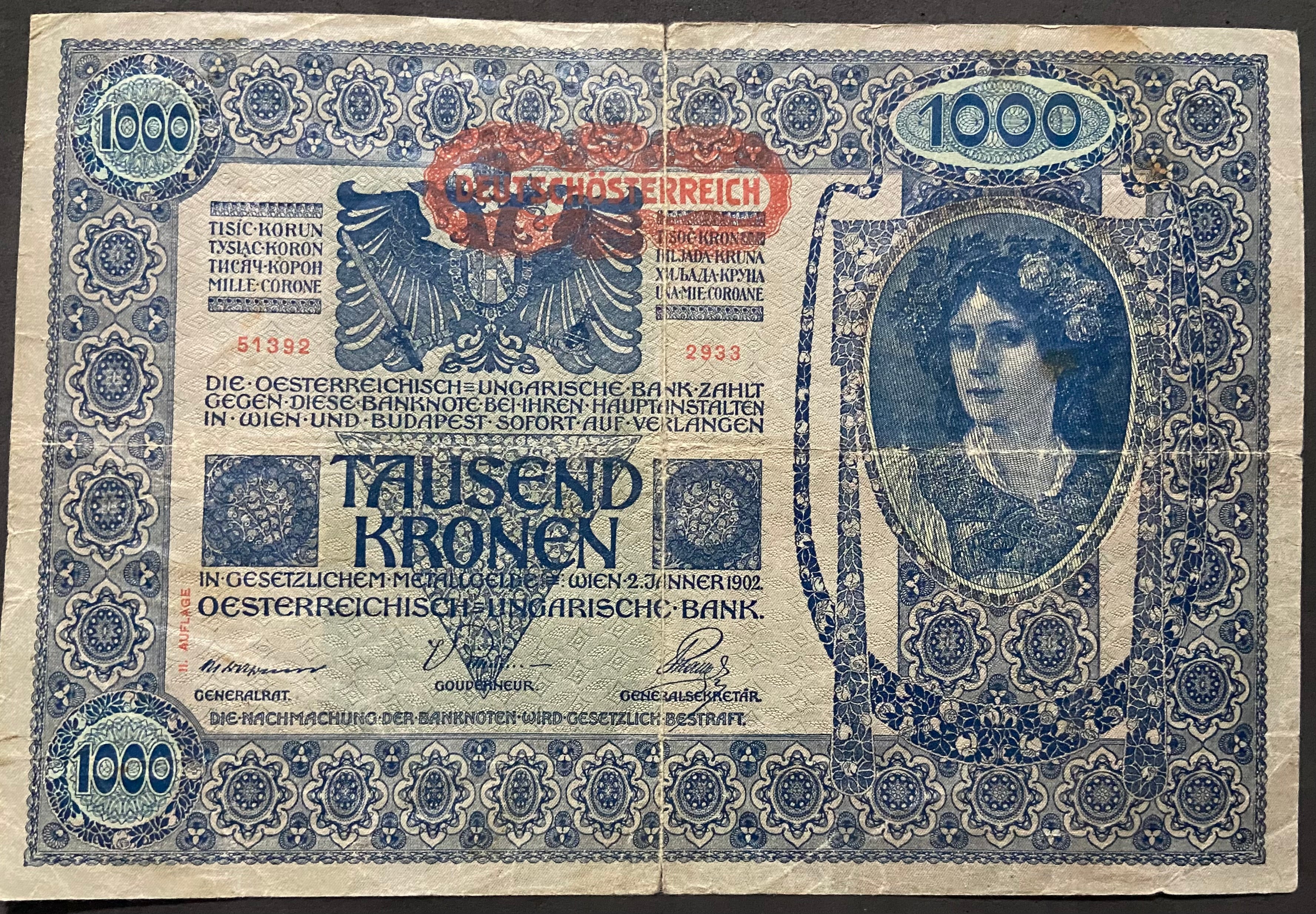1000 korona - 1902 - II. kiadás - DÖ