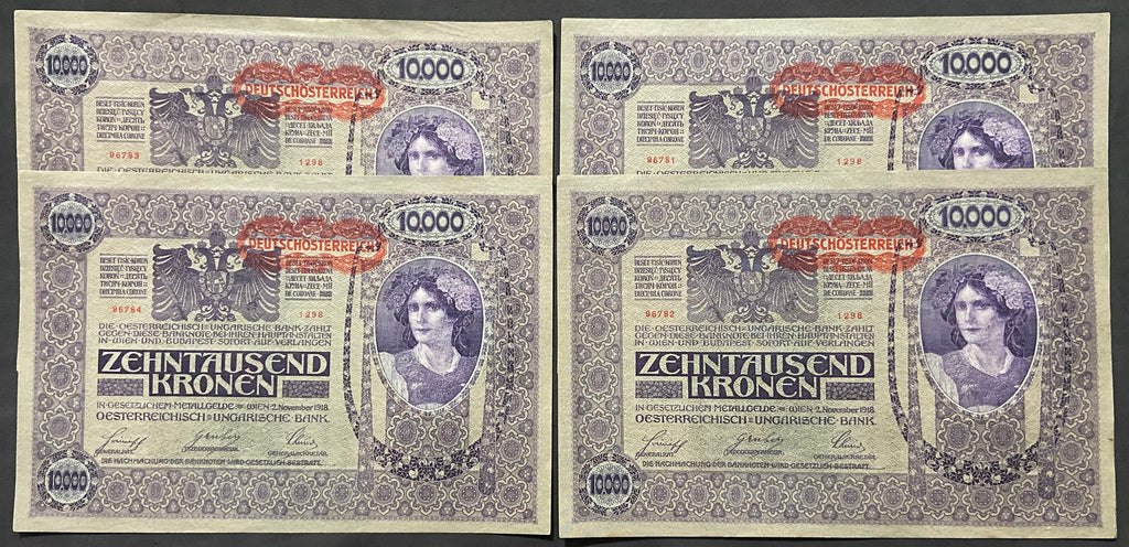 10000 korona - 1918 - DÖ - sorszámkövető