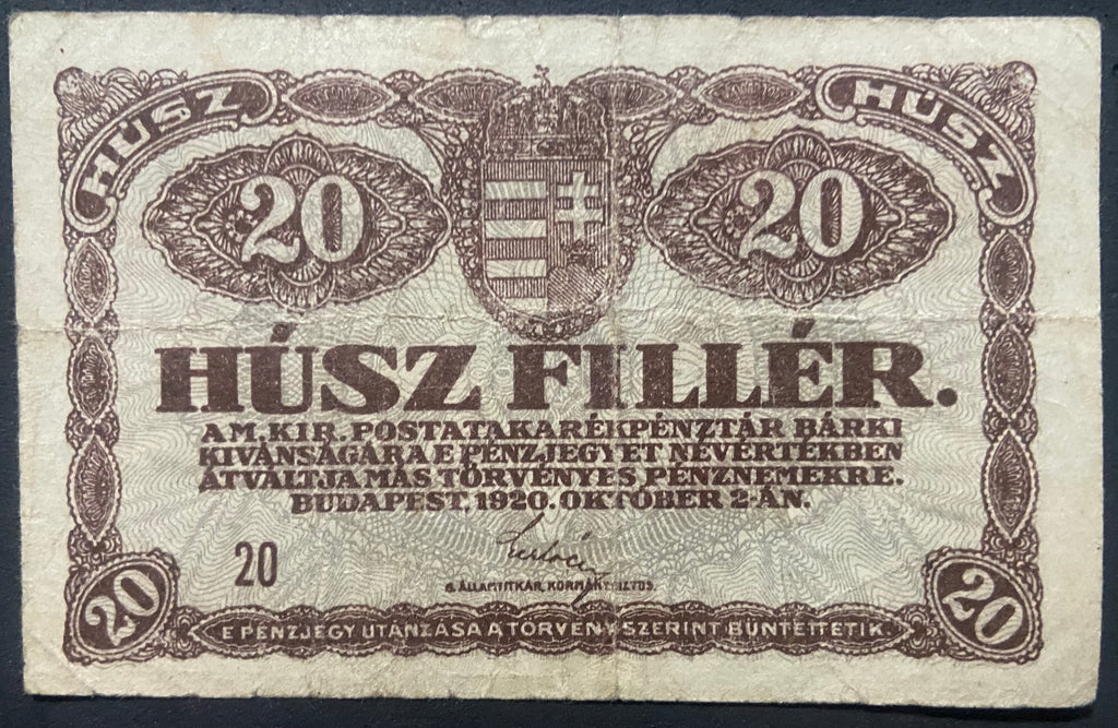 20 fillér - 1920