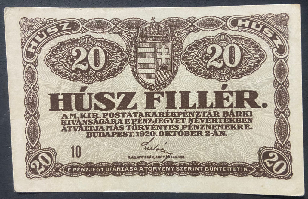 20 fillér - 1920