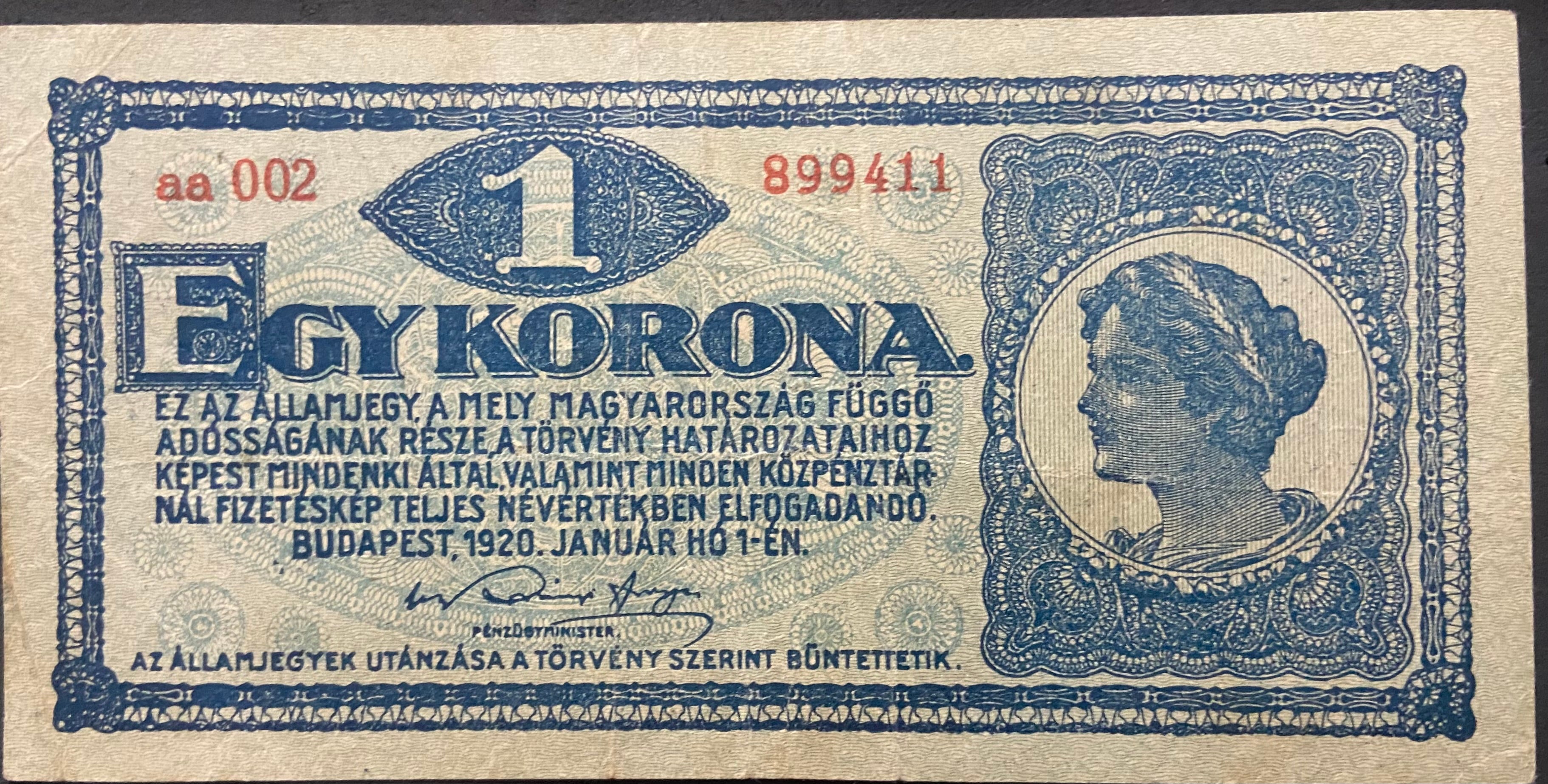 1 korona - 1920