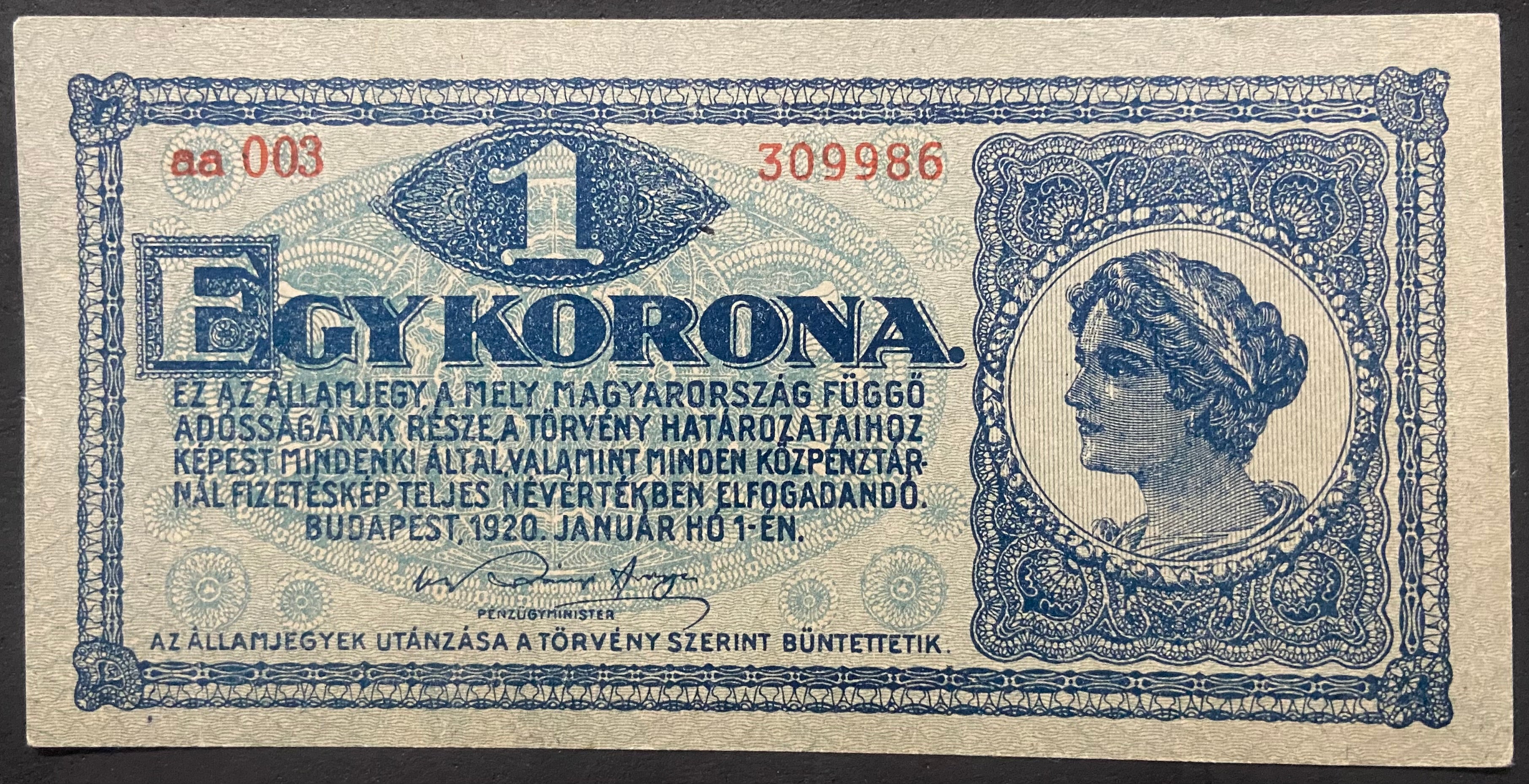 1 korona - 1920