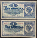 1 korona - 1920 - sorközeli pár