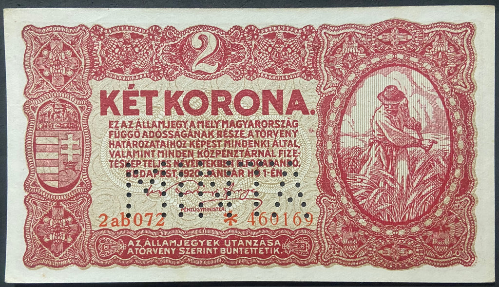 2 korona * - 1920 - utólagos MINTA