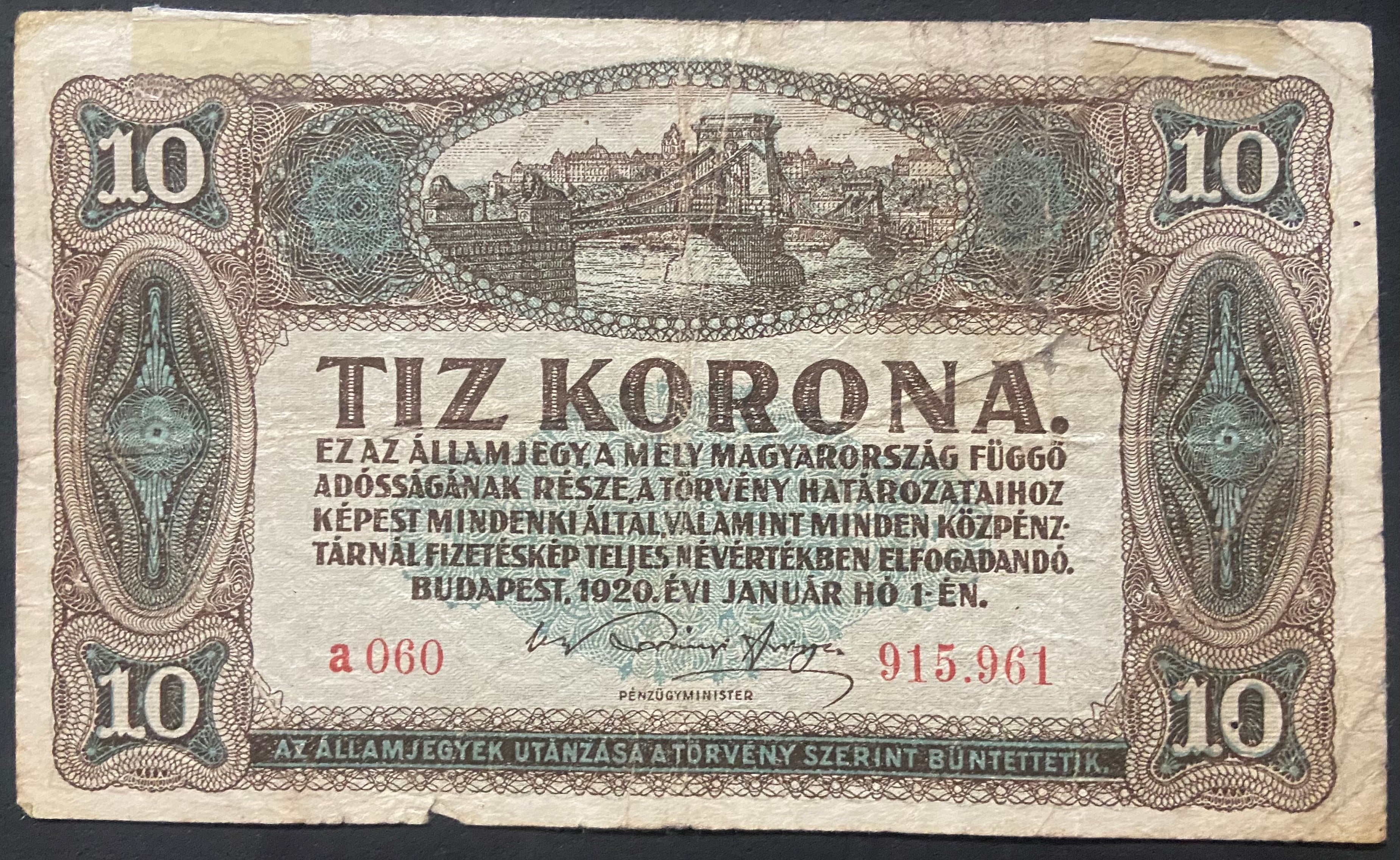 10 korona - 1920