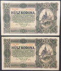 20 korona - 1920 - Sorszámkövető