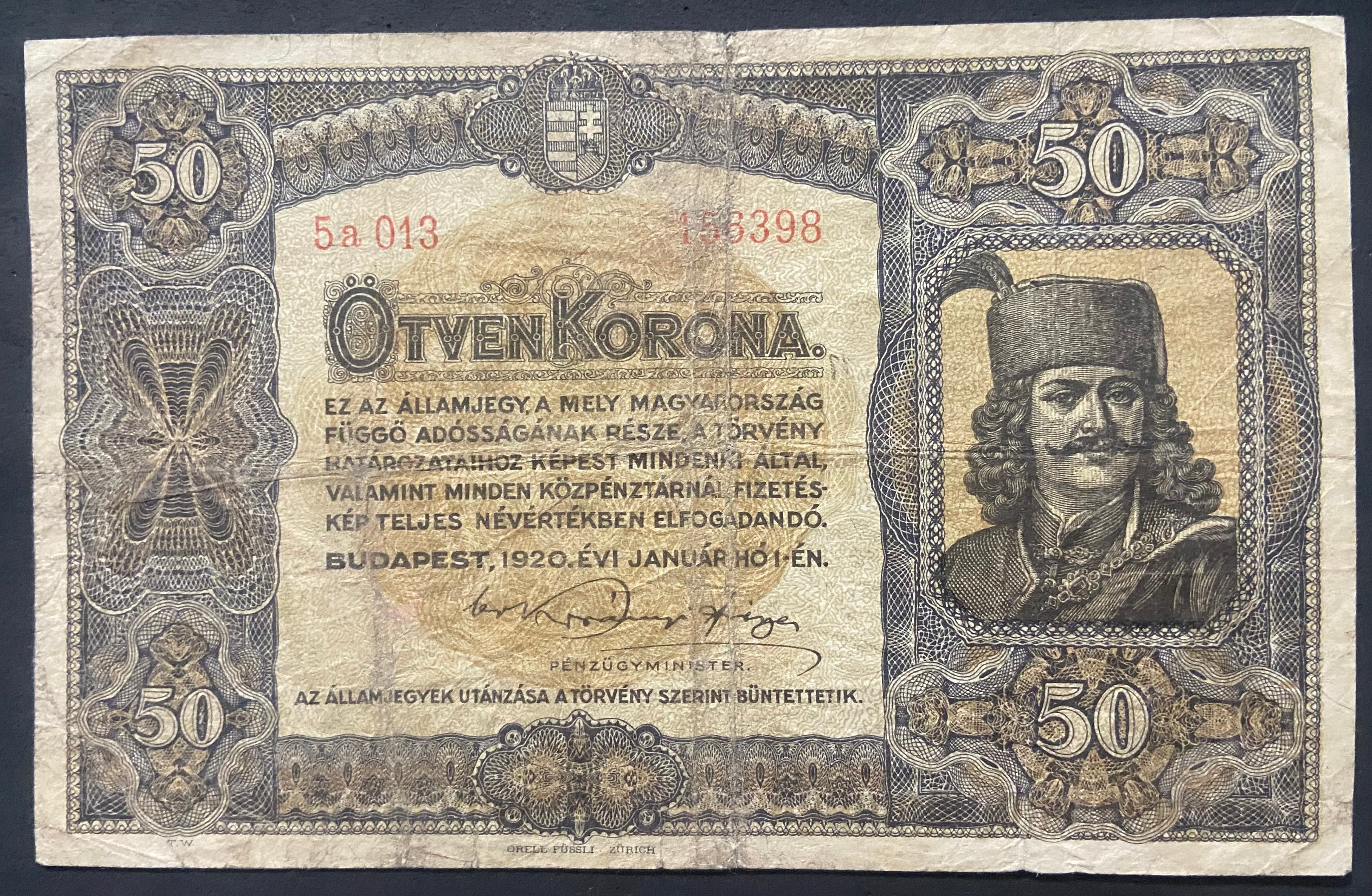 50 korona - 1920