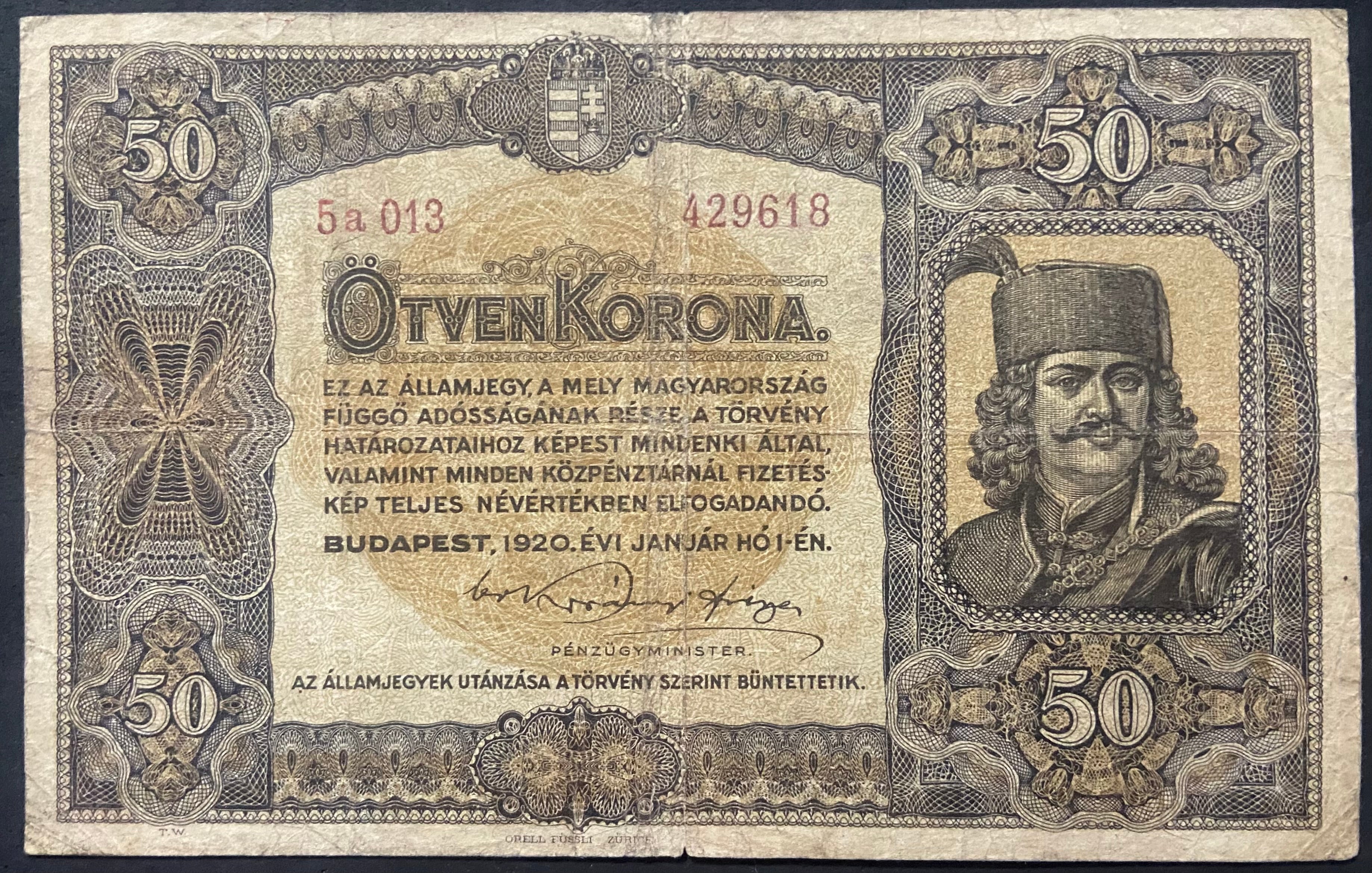 50 korona 1920