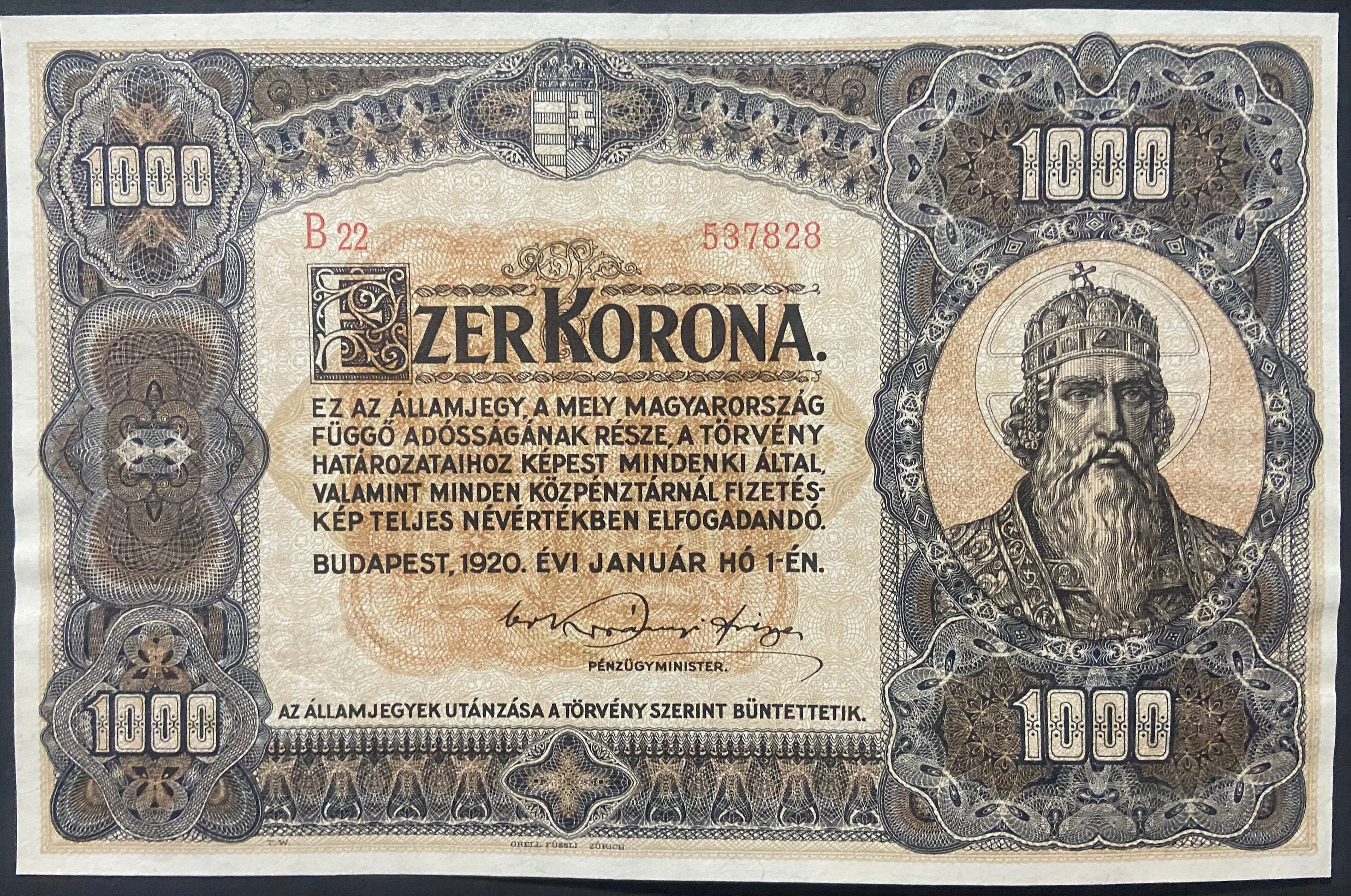 1000 korona - 1920