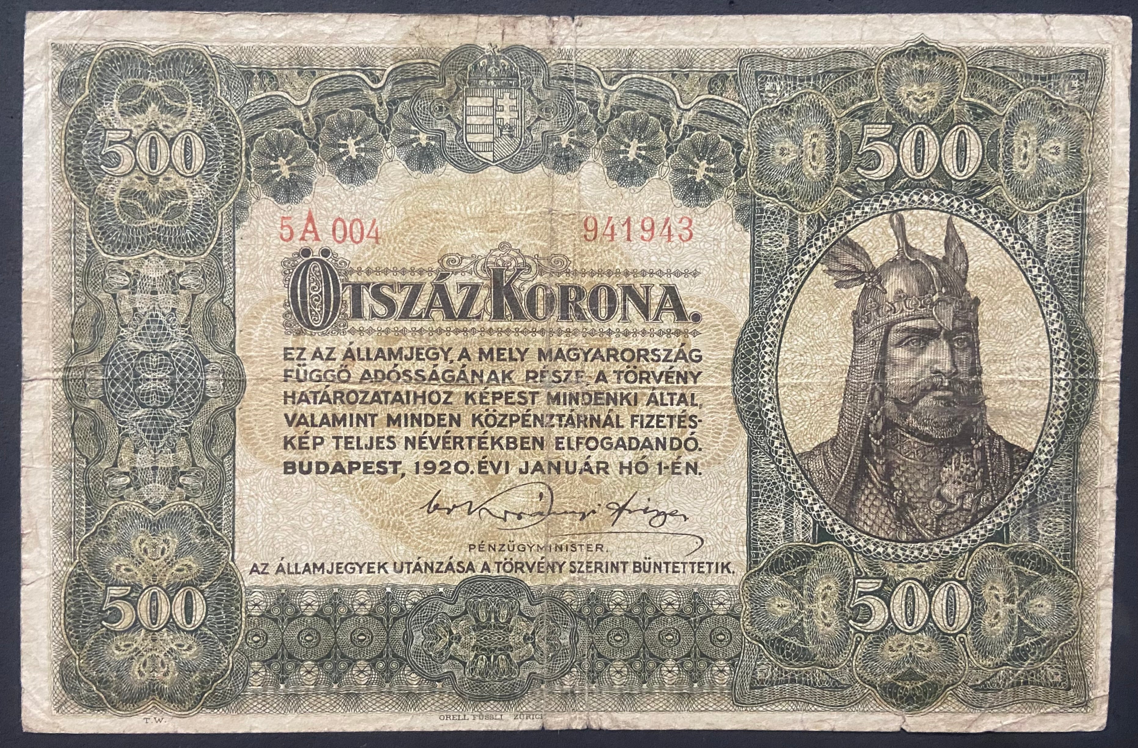 500 korona - 1920