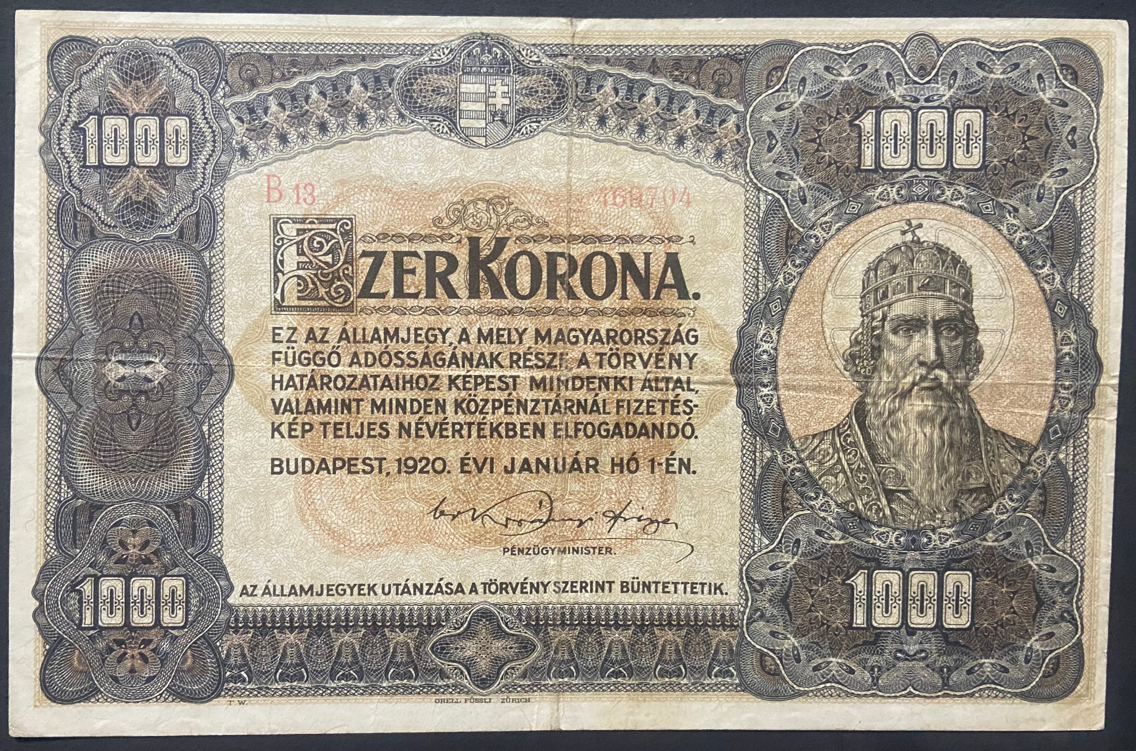 1000 korona - 1920