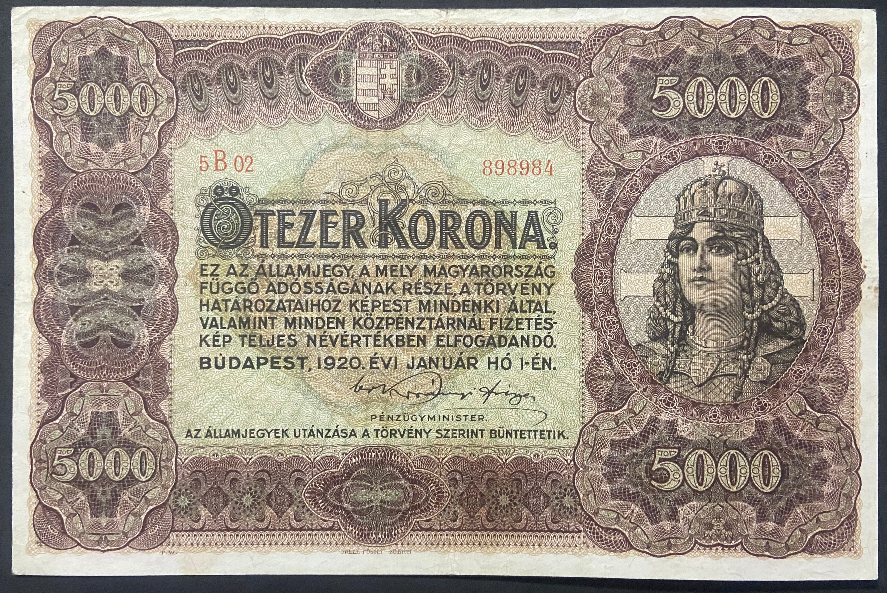 5000 korona - 1920